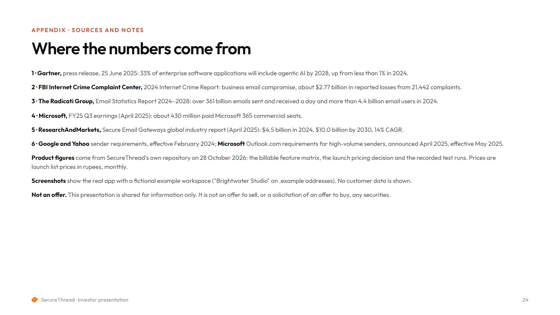 Slide 24 of 24: Appendix: sources and notes