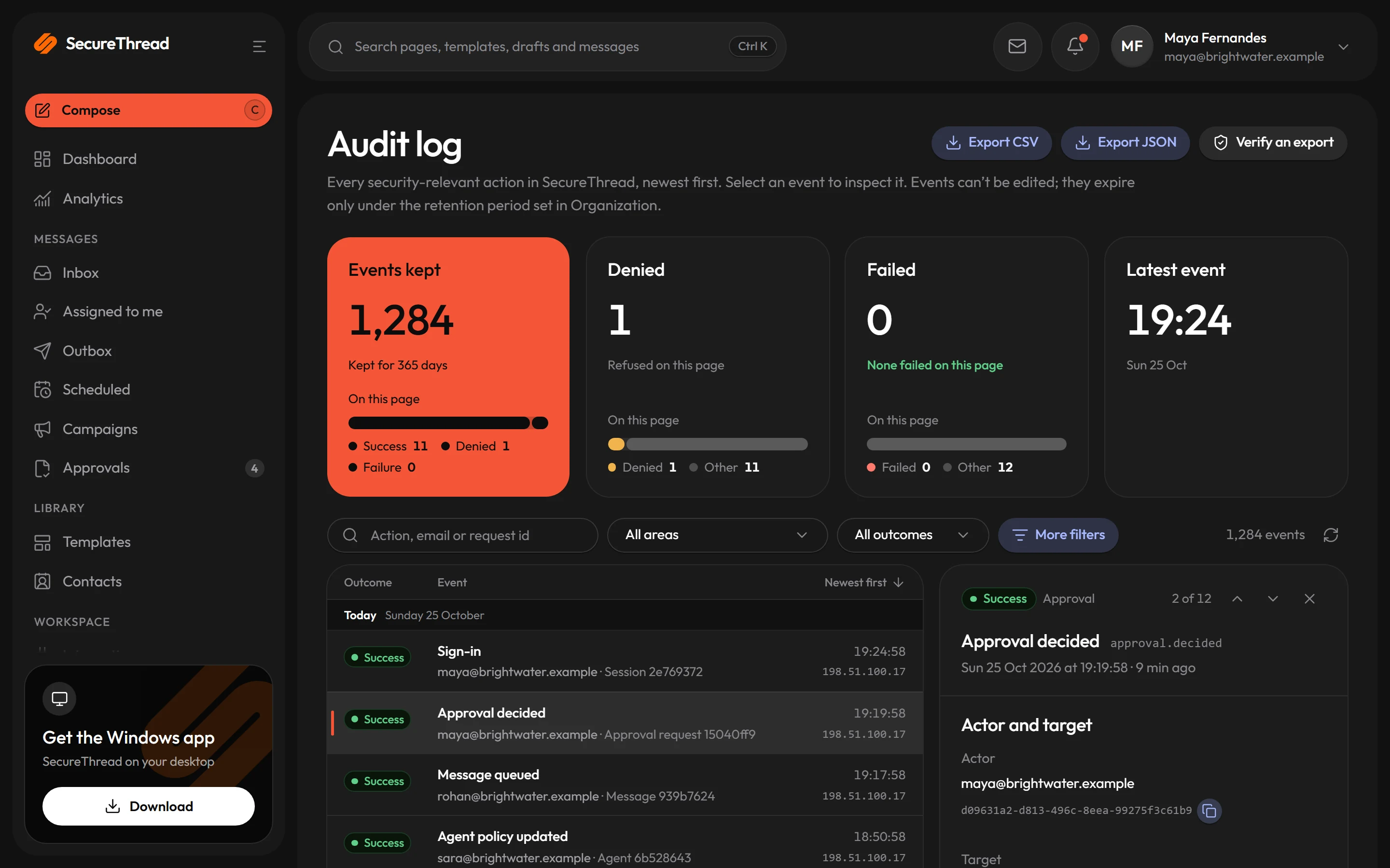 The audit log: an append-only record of who did what, and when
