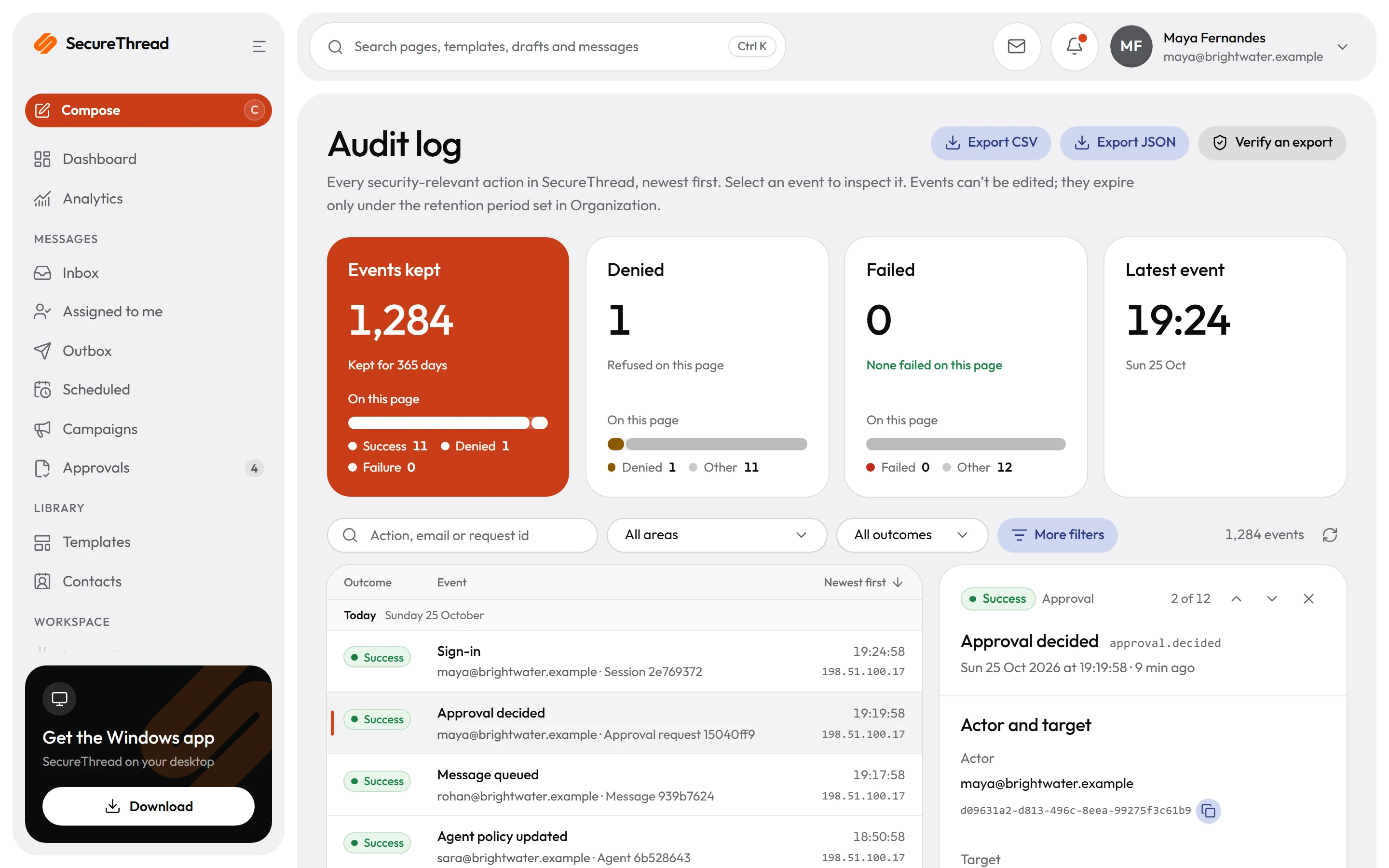The audit log: an append-only record of who did what, and when